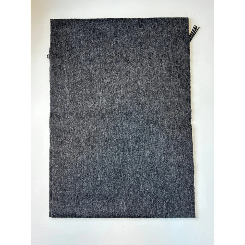 NEW Lambswool Scarf Charcoal Unisex Pure Lambswool Fringed